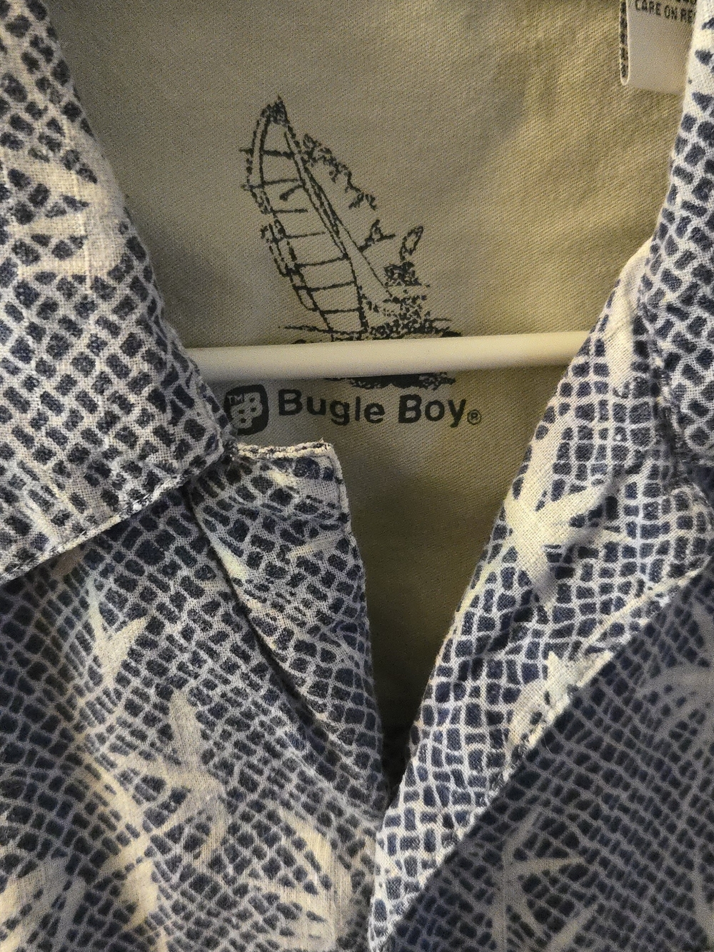 Bugle Boy Blue & White Patterned Button-Up Shirt